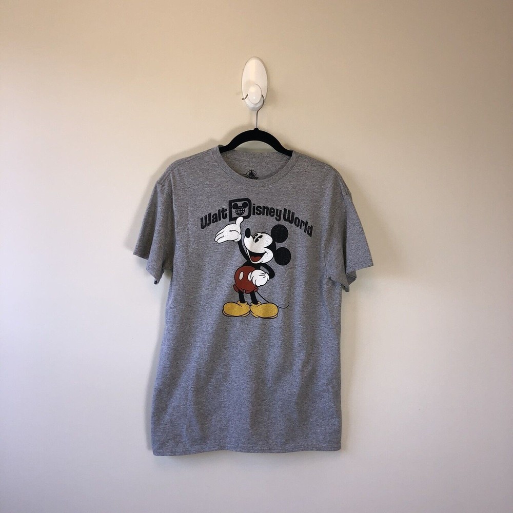 Walt Disney World Gray T-Shirt Men's Mickey Mouse Front Graphic Medium